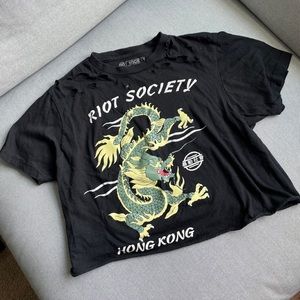 Riot society black crop top